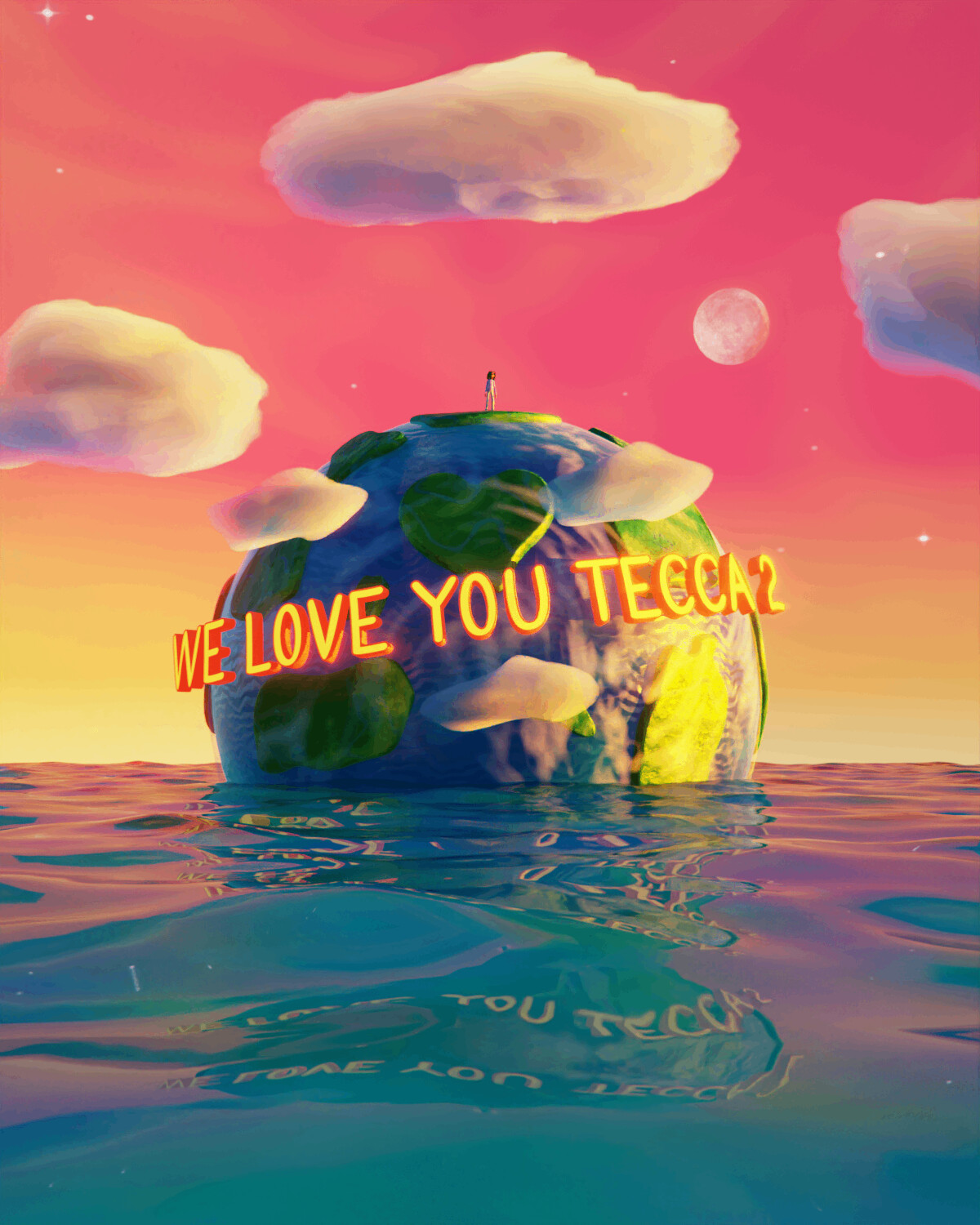 ArtStation - We Love You Tecca 2 album cover 3D remaster
