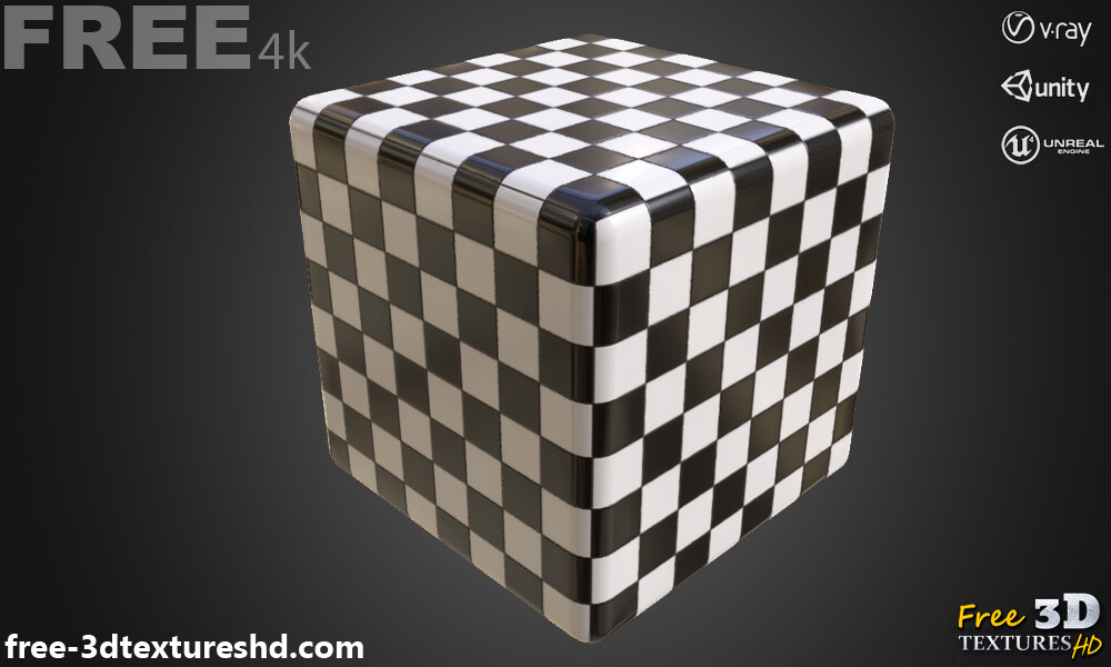 black and white checkered v ray floor