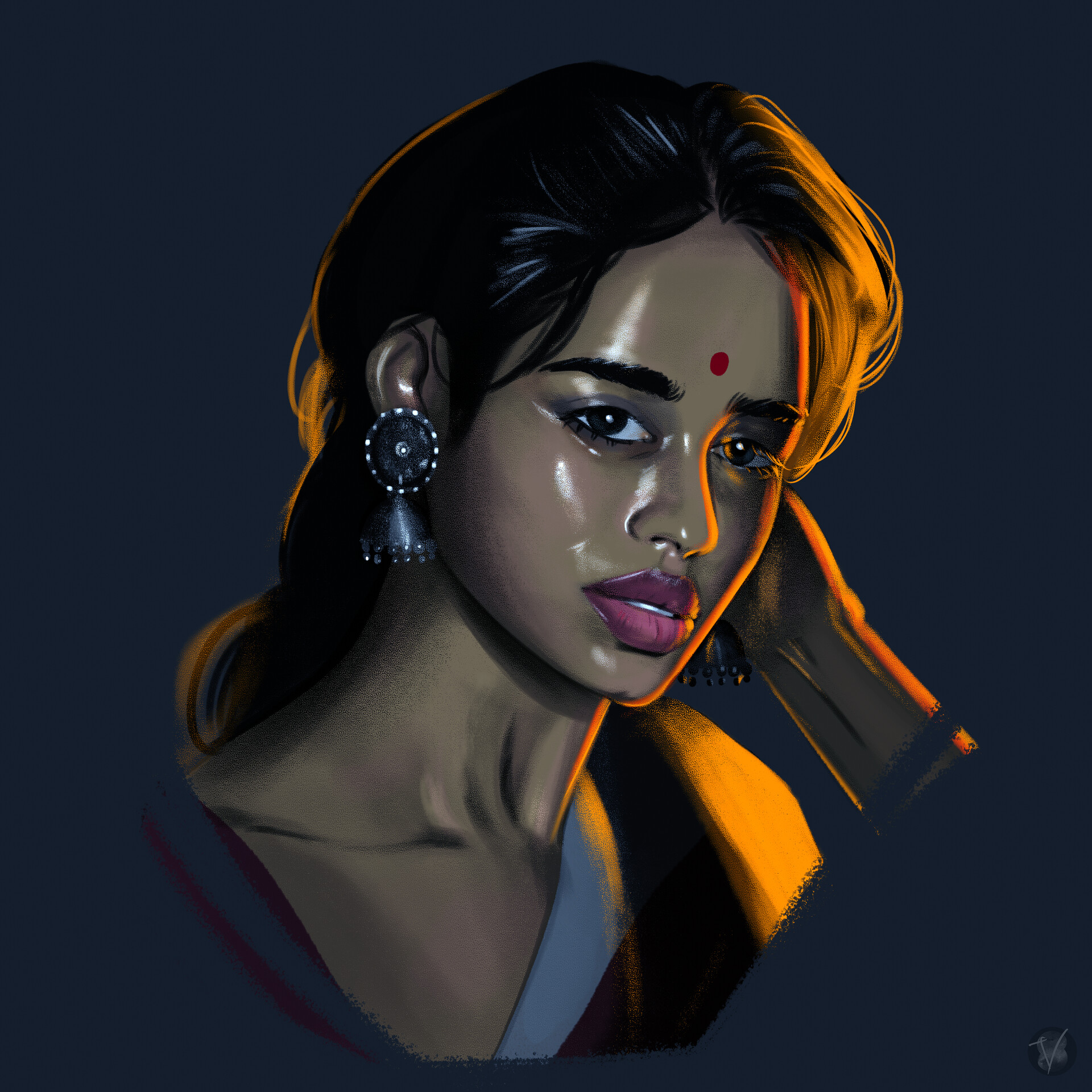 ArtStation - Portrait of the Tangerine Girl