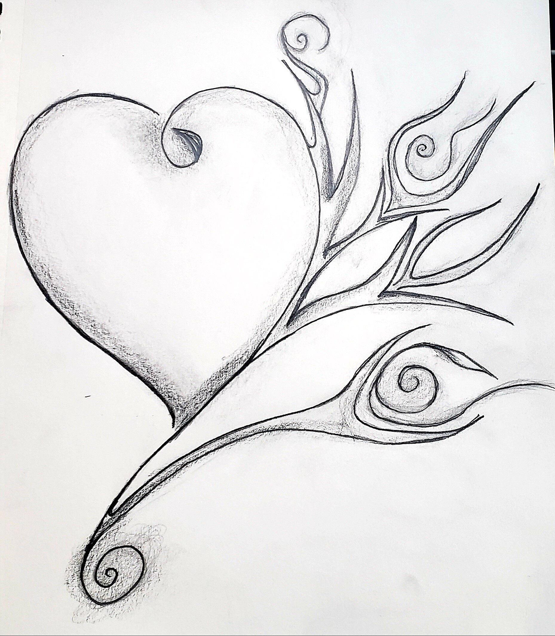 Simple Heart Drawings In Pencil