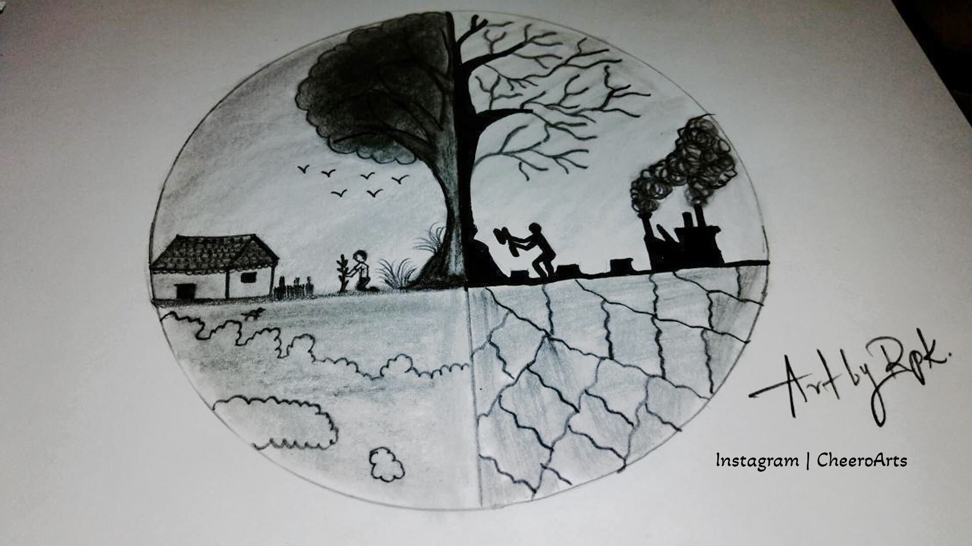 Save Trees Painting by J S Anshika