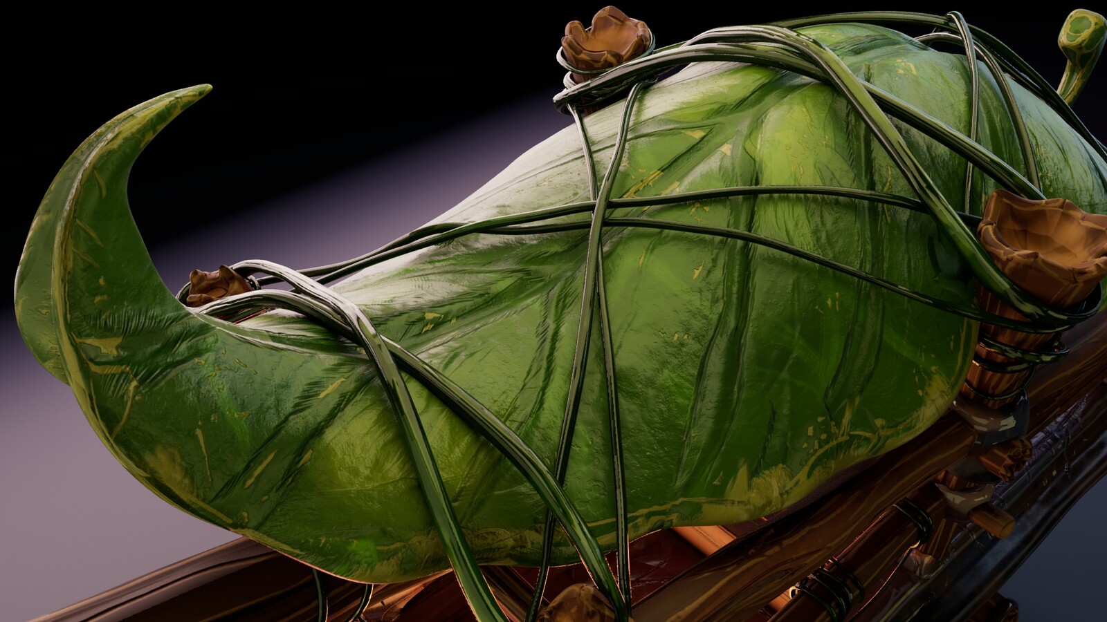 A close up of the main leaf. 