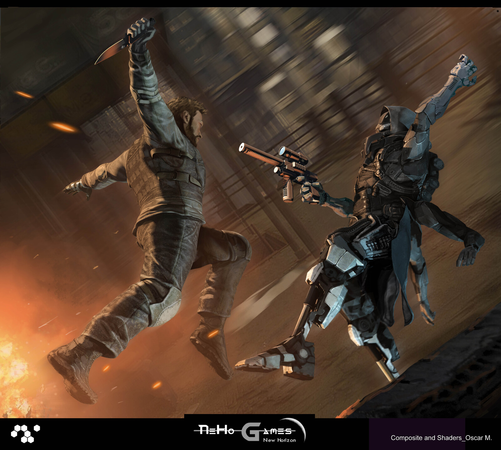 SOLDIER vs CYBORG painting