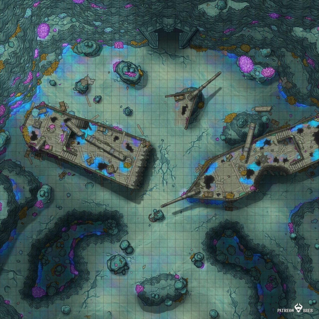 Artstation a dungeon entrance at the ocean floor