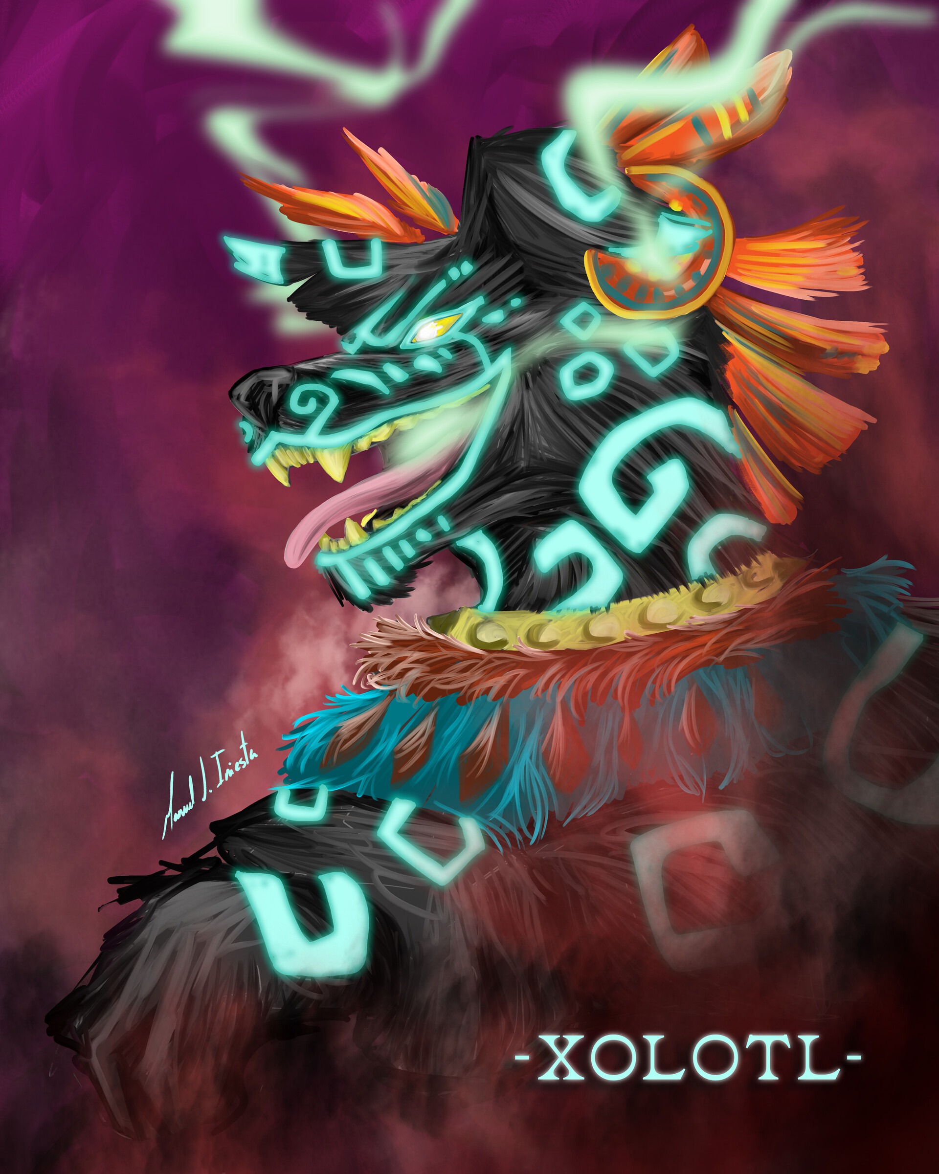 ArtStation Xolotl, Aztec mythology