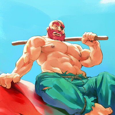 zangief (street fighter and 1 more) drawn by nesskain