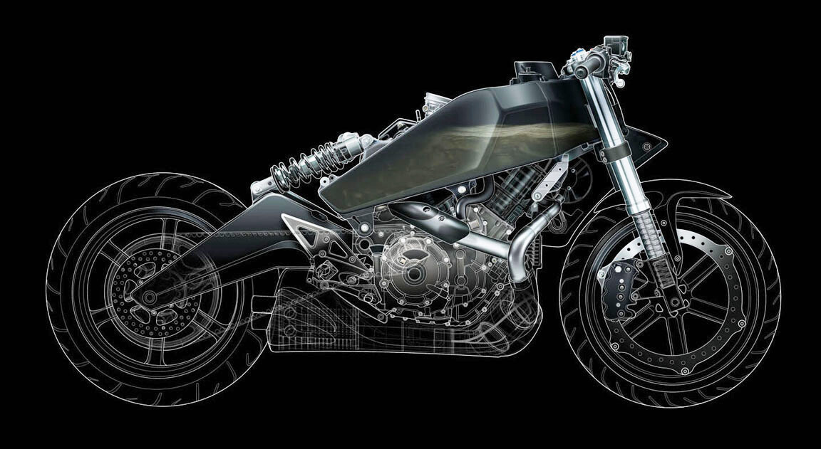 Buell Technical Illustration used in advertising and collateral