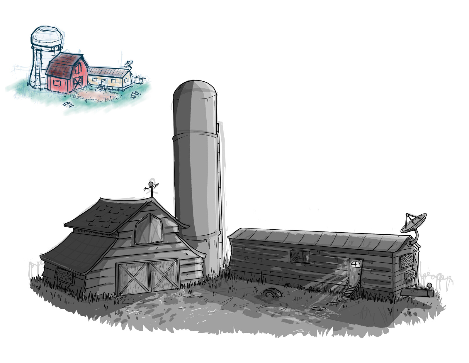 Conceptualization of the farmhouse.