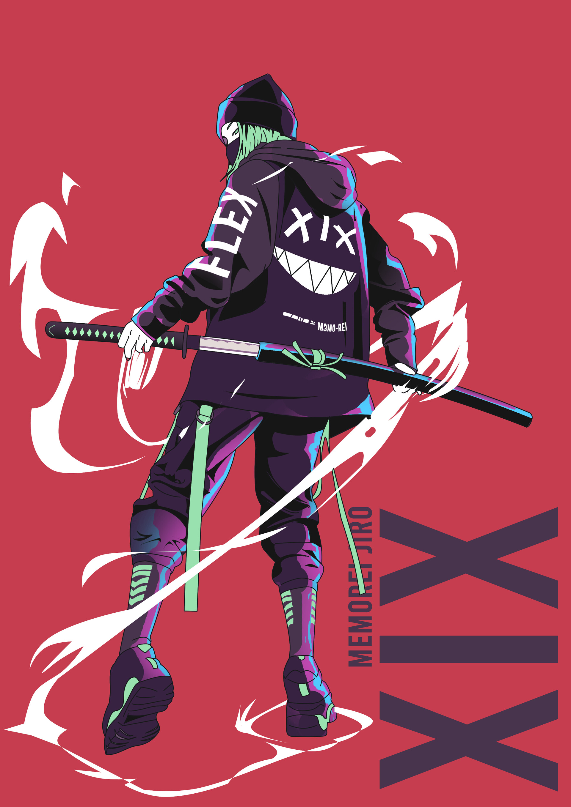 Anime samurai cyberpunk