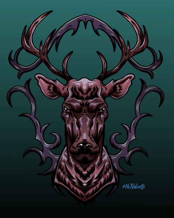 Angry Deer Re-Color Vector Illustration