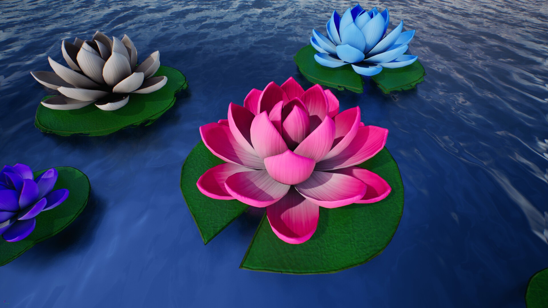 ArtStation - Lotus Flower Pond 3D Project