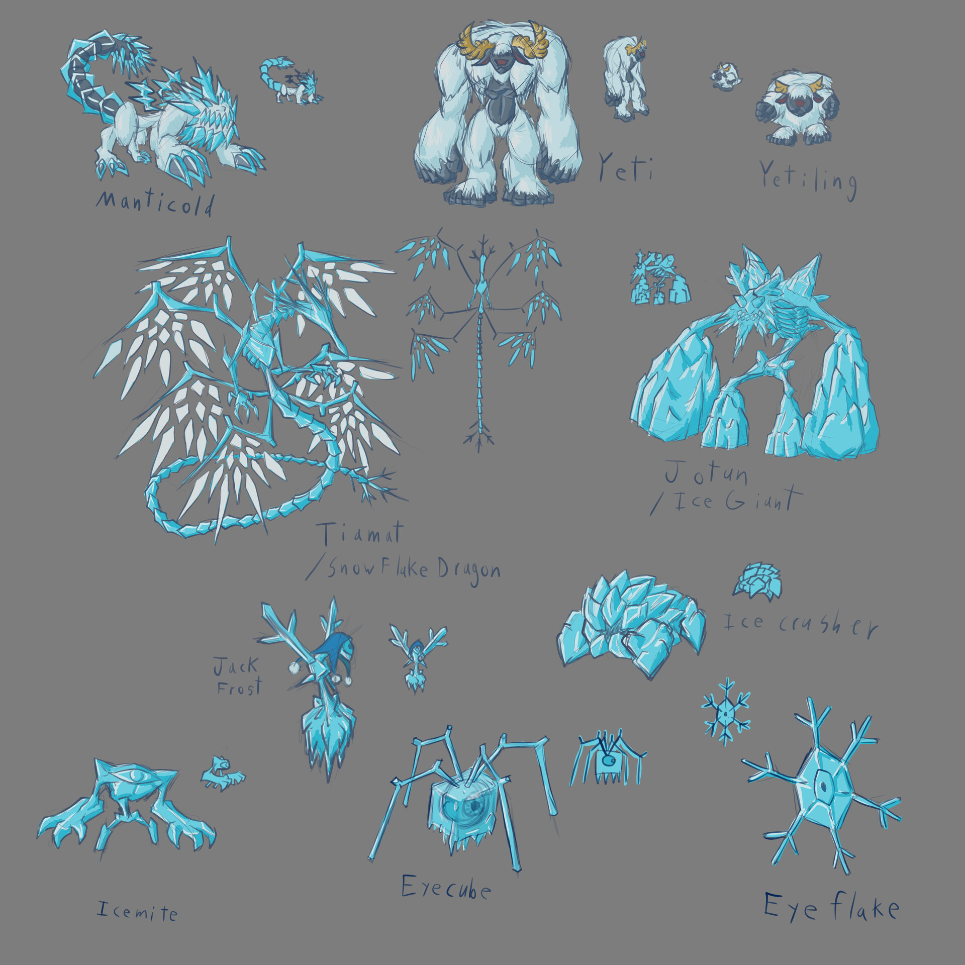 ArtStation Frost Sketches Colored