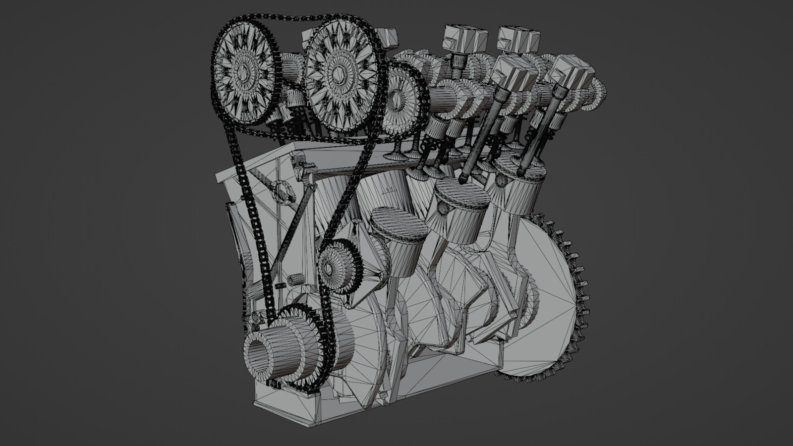 Internal combustion engine wireframe