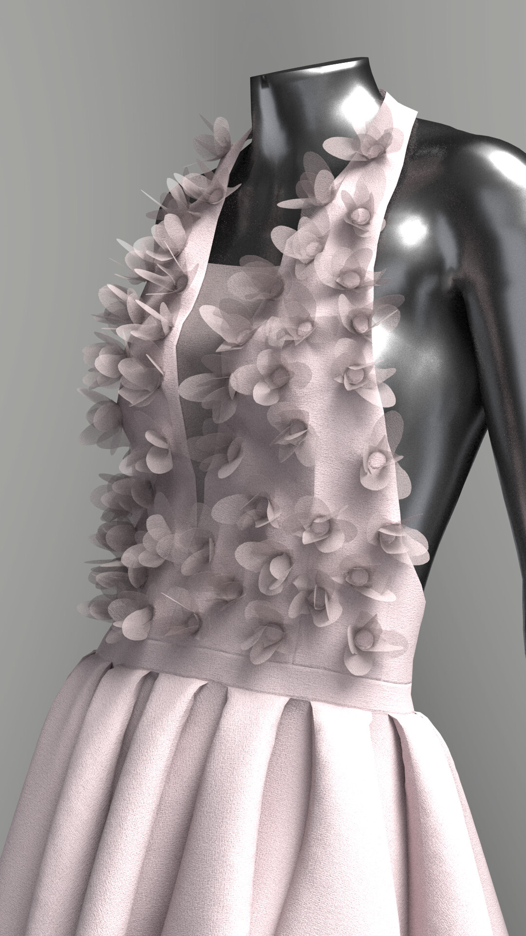 ArtStation Pink silk organza dress