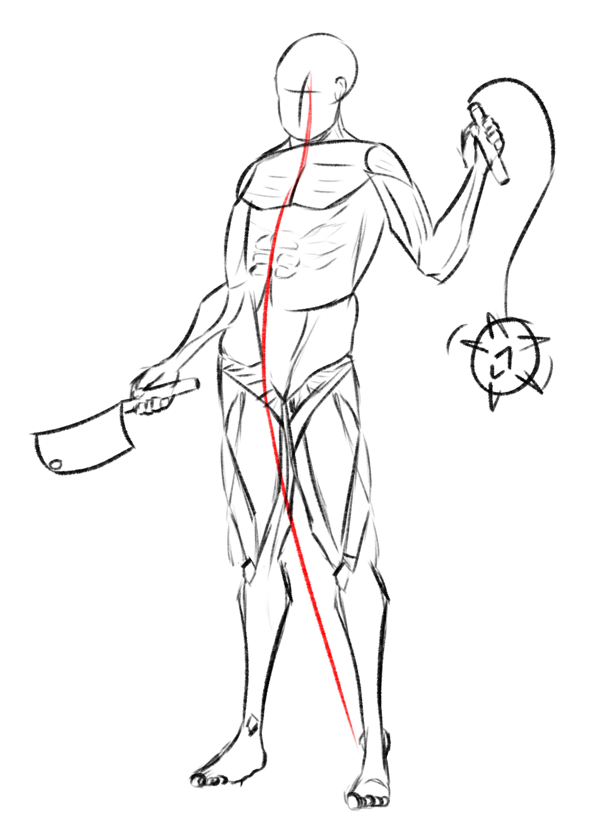 ArtStation - Anatomy and final pose of original character design (2021)