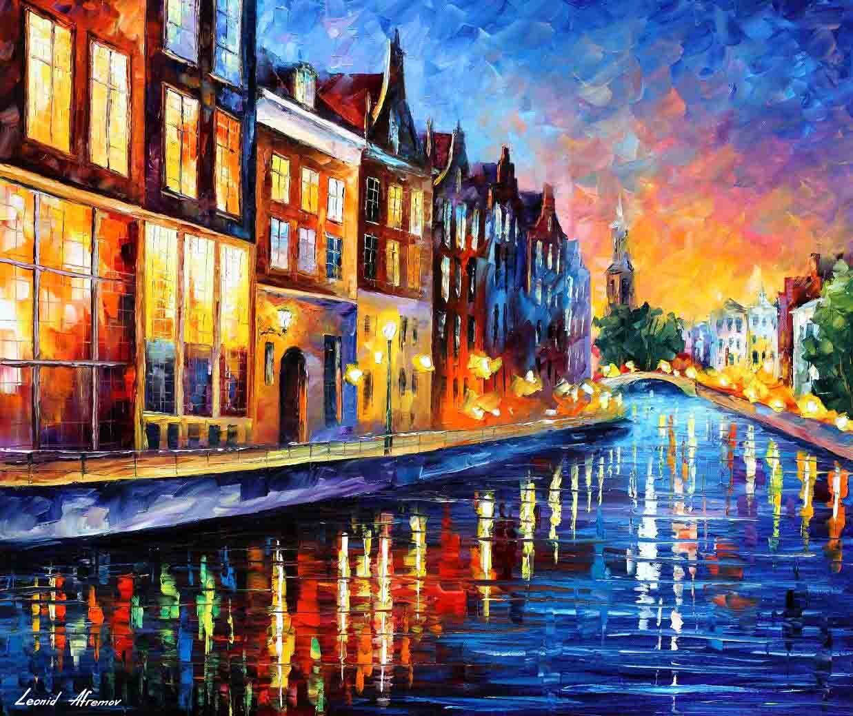 ArtStation AMSTERDAM SUNDAY SUMMER NIGHT Oil Painting On Canvas ArtStation AMSTERDAM SUNDAY SUMMER NIGHT Oil Painting On Canvas