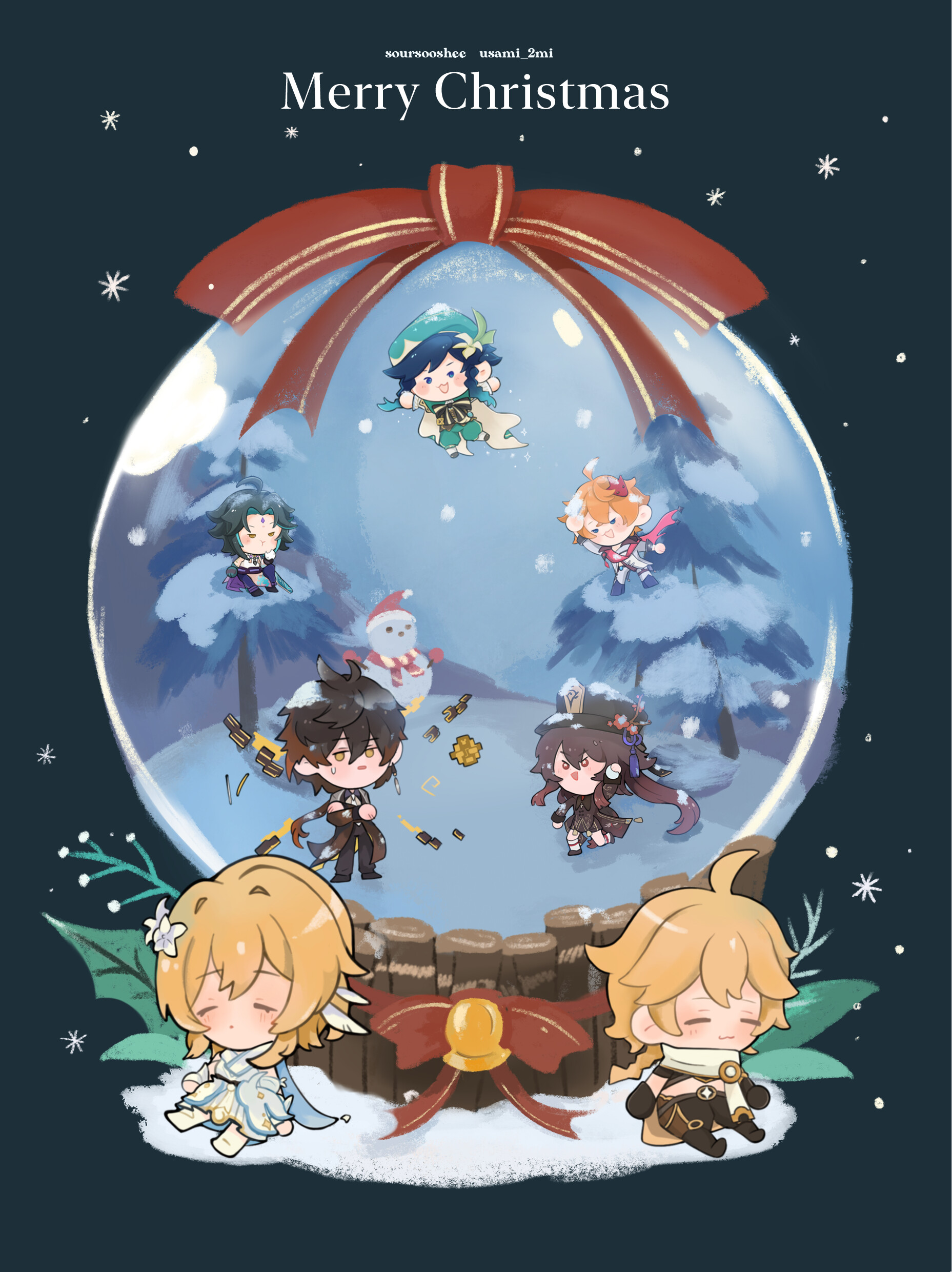 ArtStation Genshin Impact Christmas Illustration