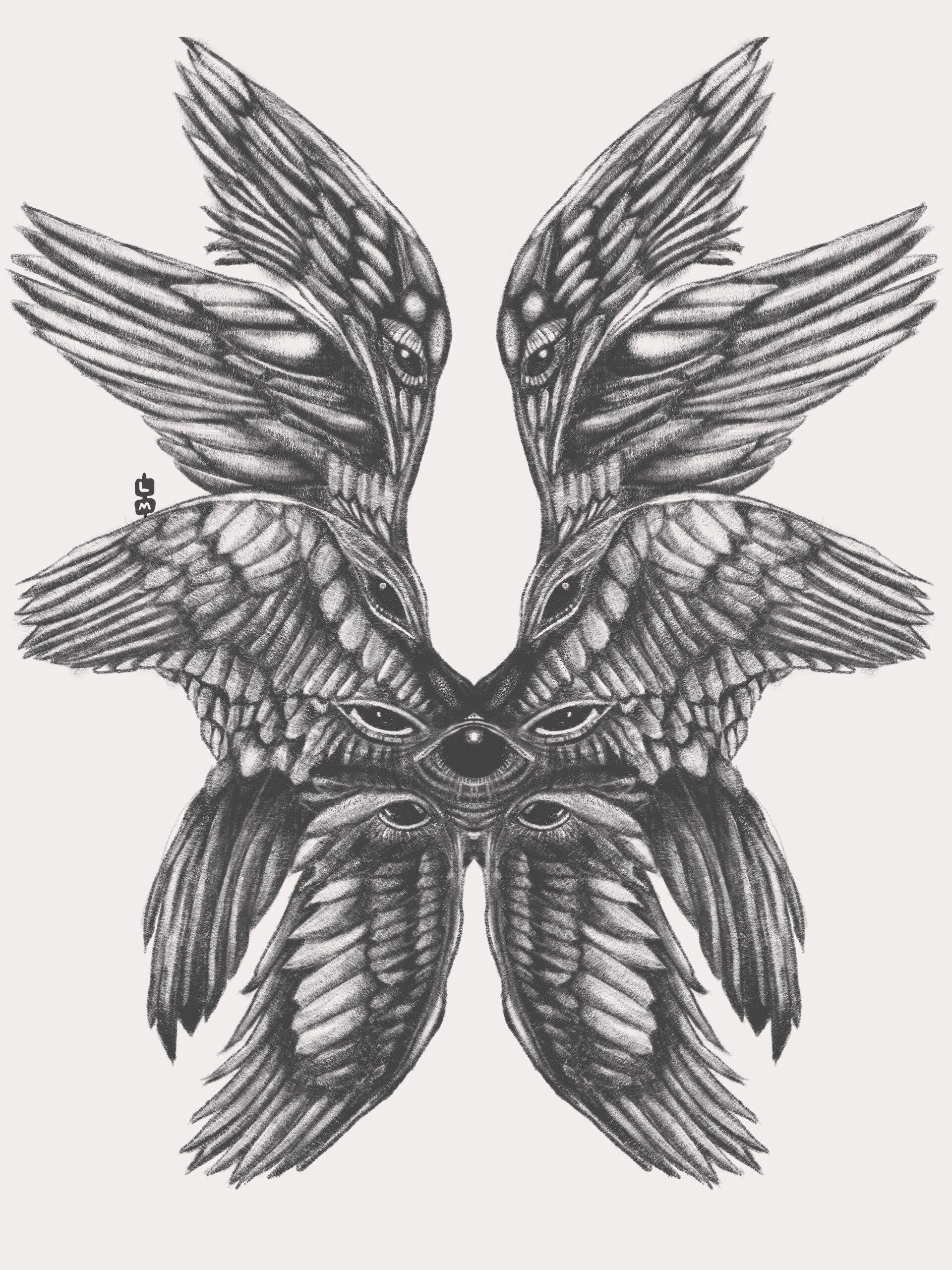 Tomatobird Line Art  Angel Tattoo Design commission for vscutti 