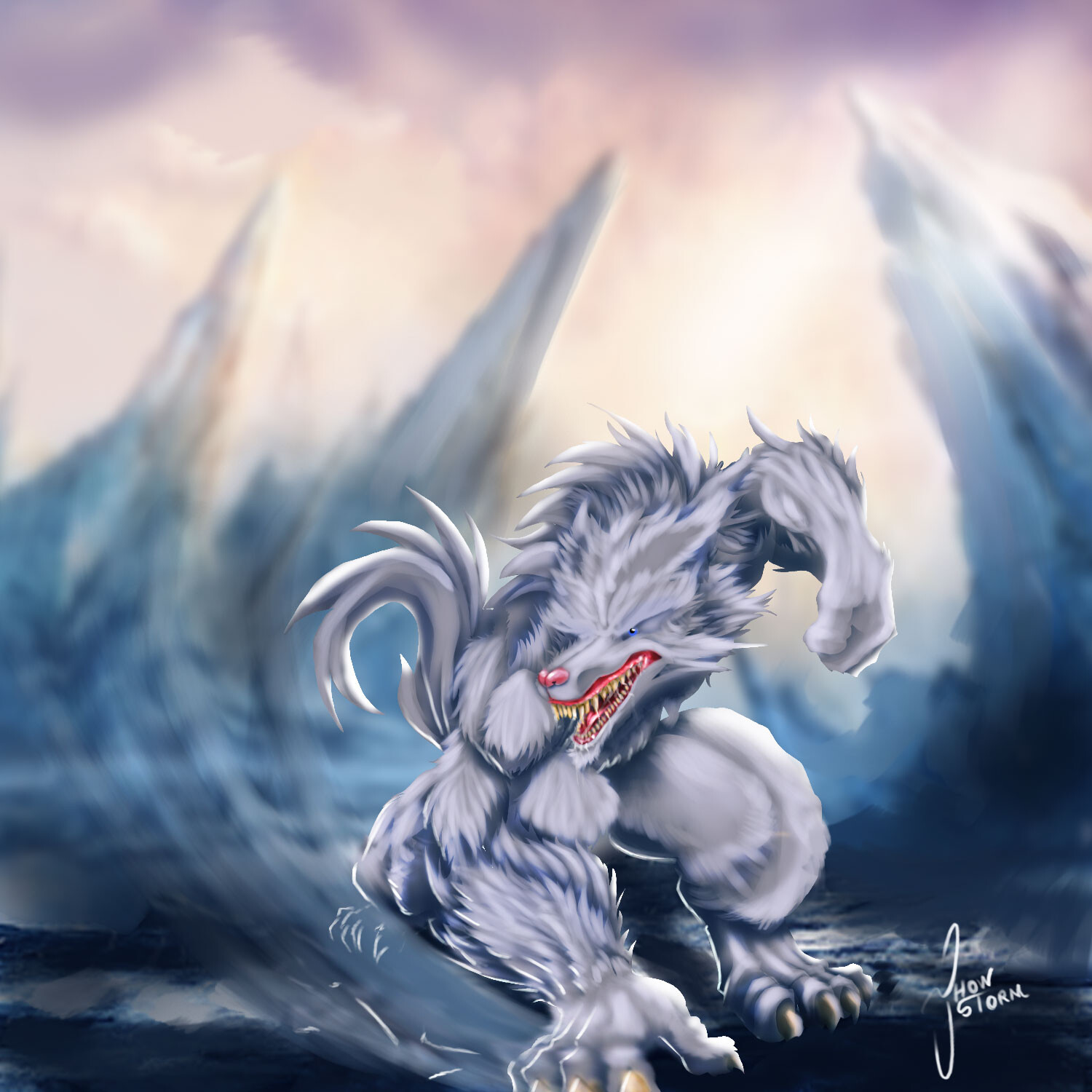 ArtStation - Illustration of Ice Wolf From Mystic Mesa.