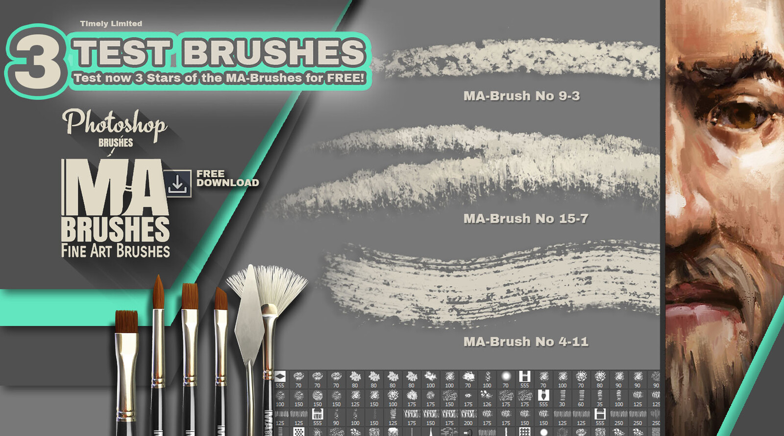 MA-Brushes - FREE Download 3 amazing Test Brushes Photoshop