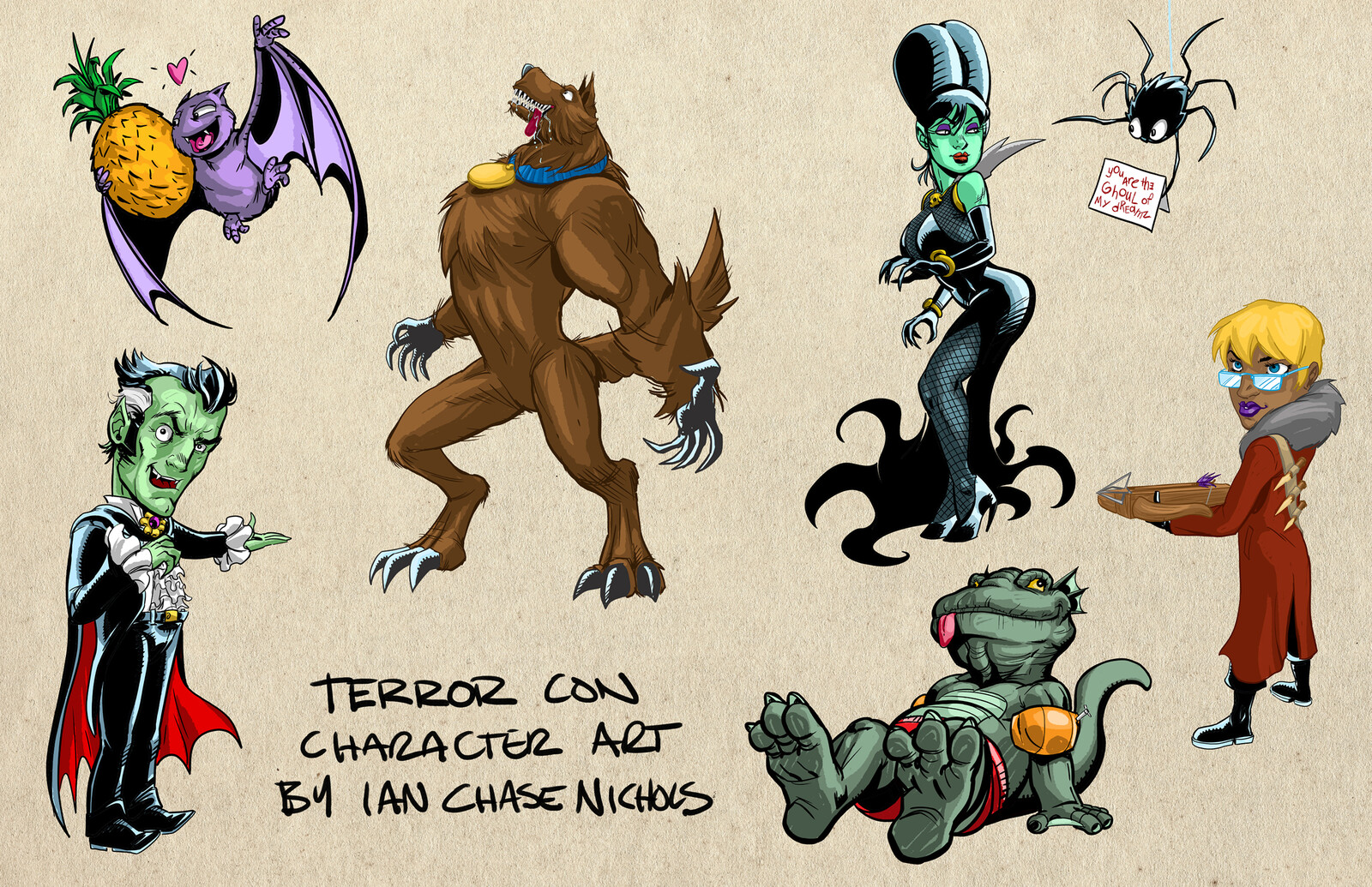 Character art had to fit with the horror themes, but be all-ages friendly. 