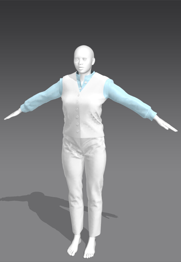 I took the Character into Marvelous Designer to create the outfit that she would be wearing. Focusing on creating clothes that made her  a little formal, but casual.