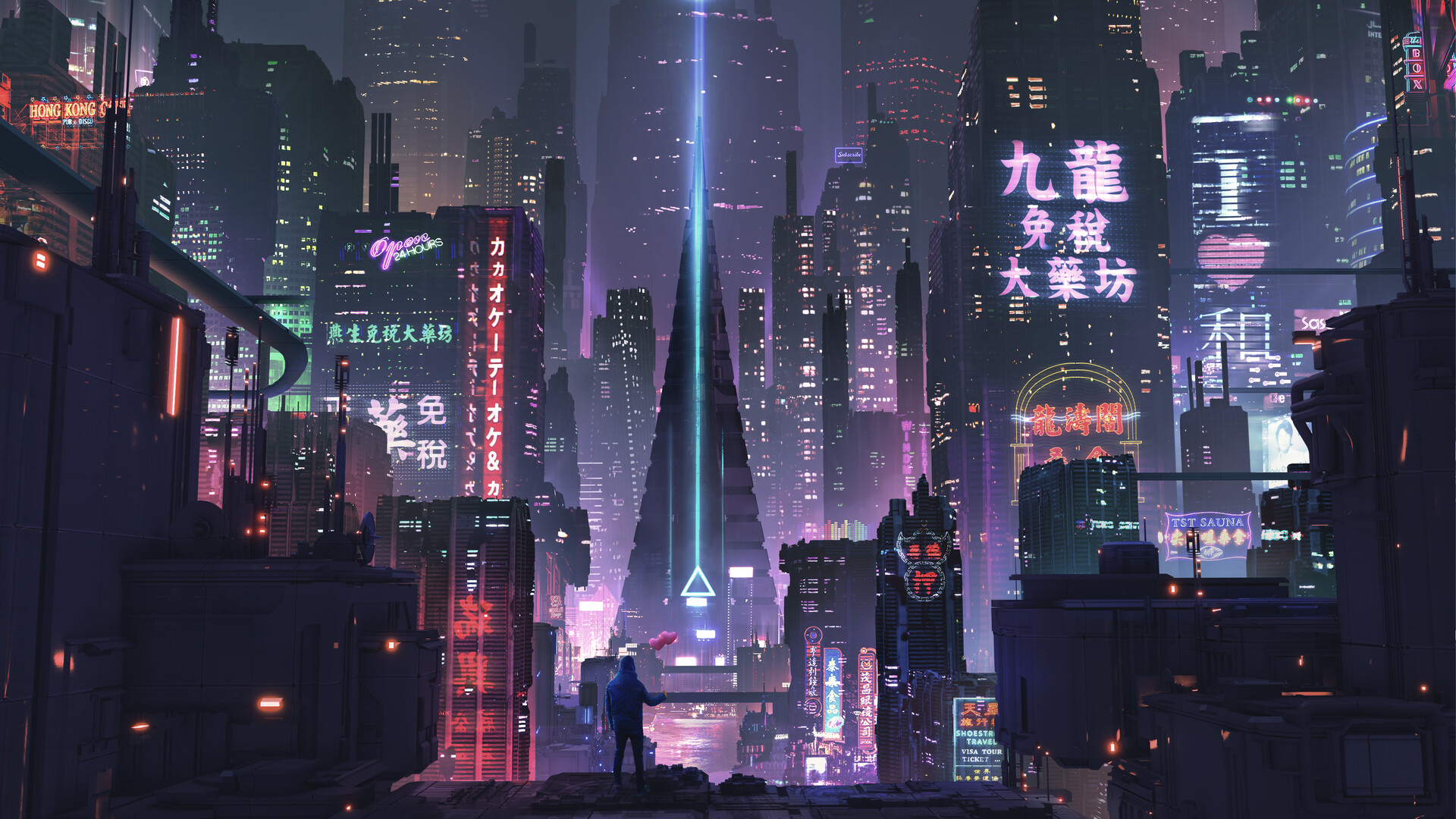 Cyberpunk esque city : r/wallpapers