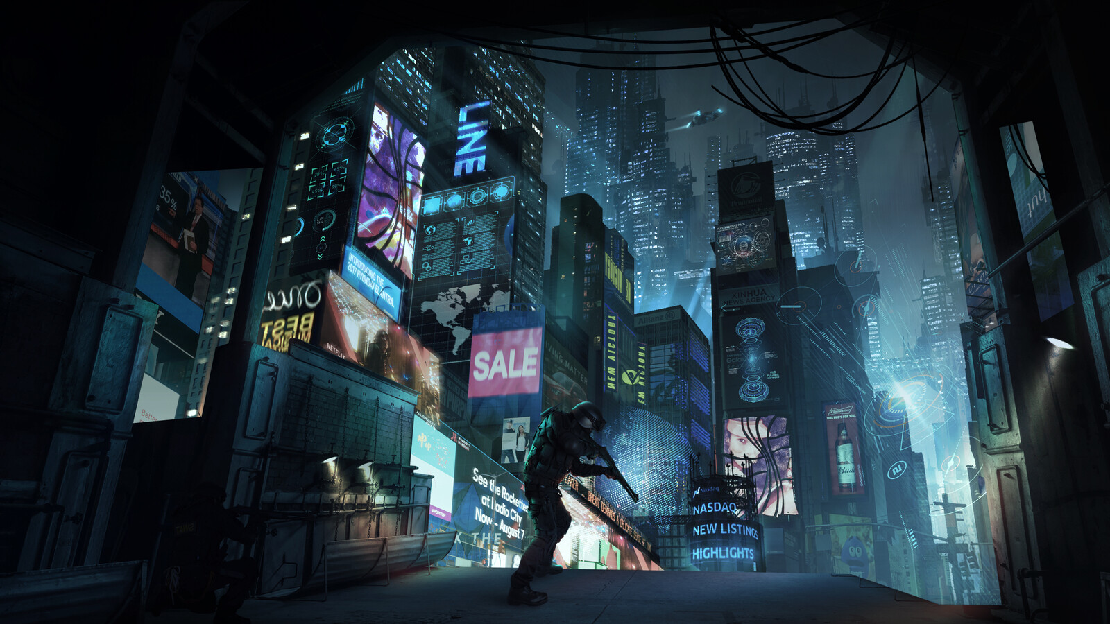 NYC Time Square in Cyberpunk style