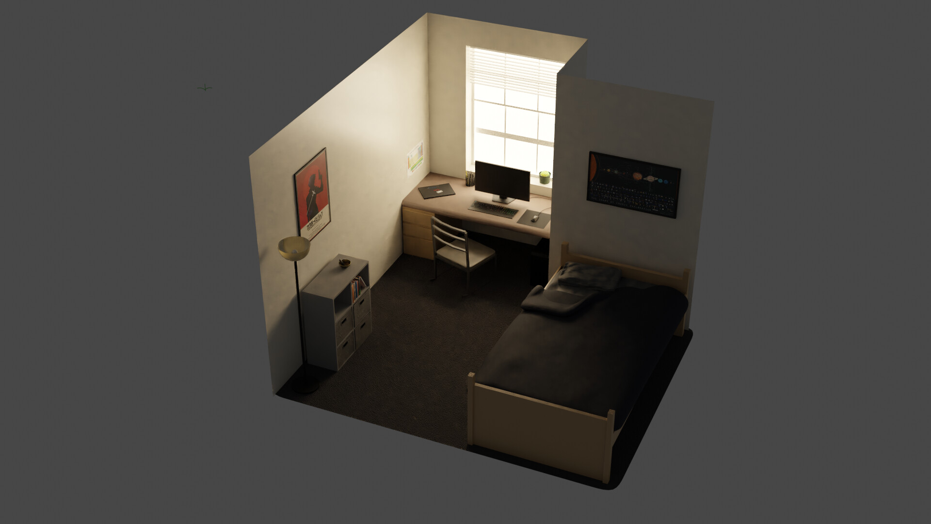 ArtStation Low Poly Dorm Room