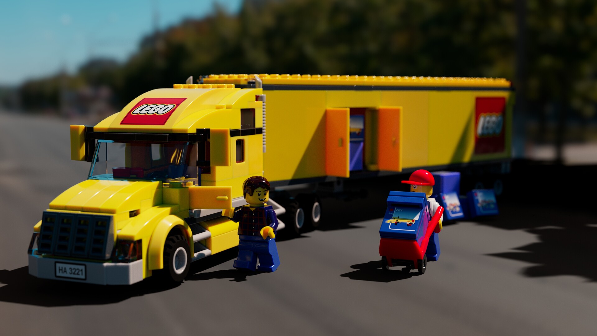 Artstation Lego Delivery Truck Render