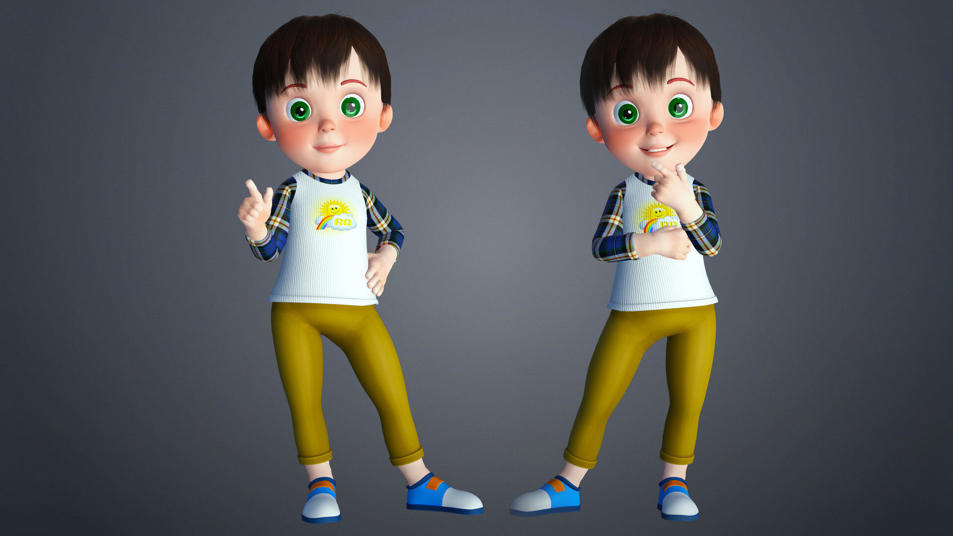 ArtStation - 3D Cartoon Baby Rigged Character Stylish Model