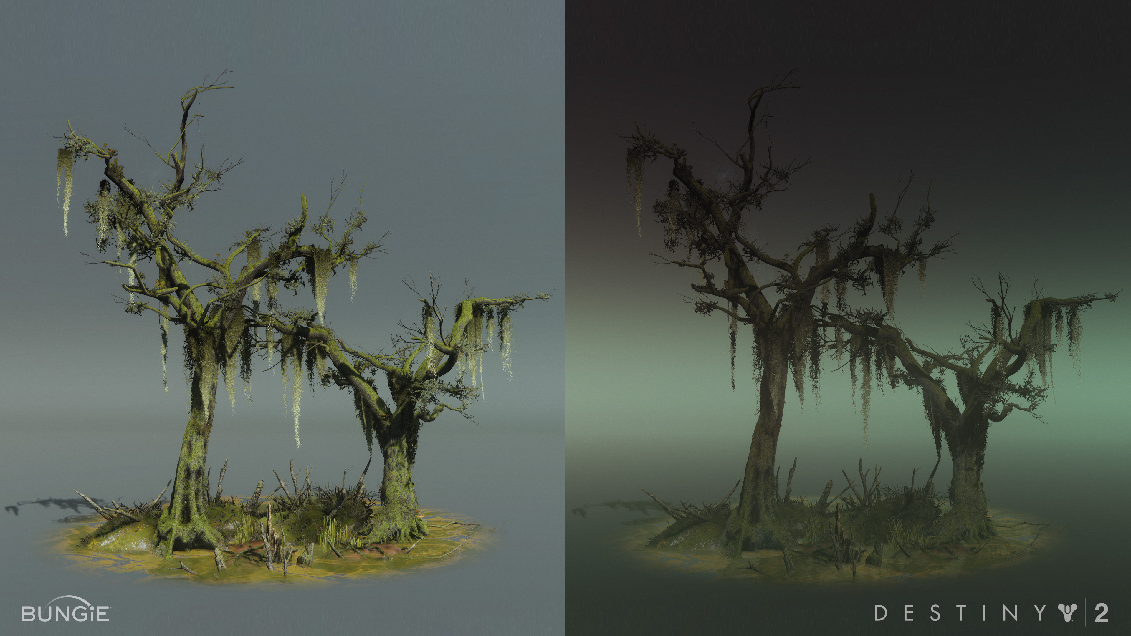 A comparison with and without atmosphere applied