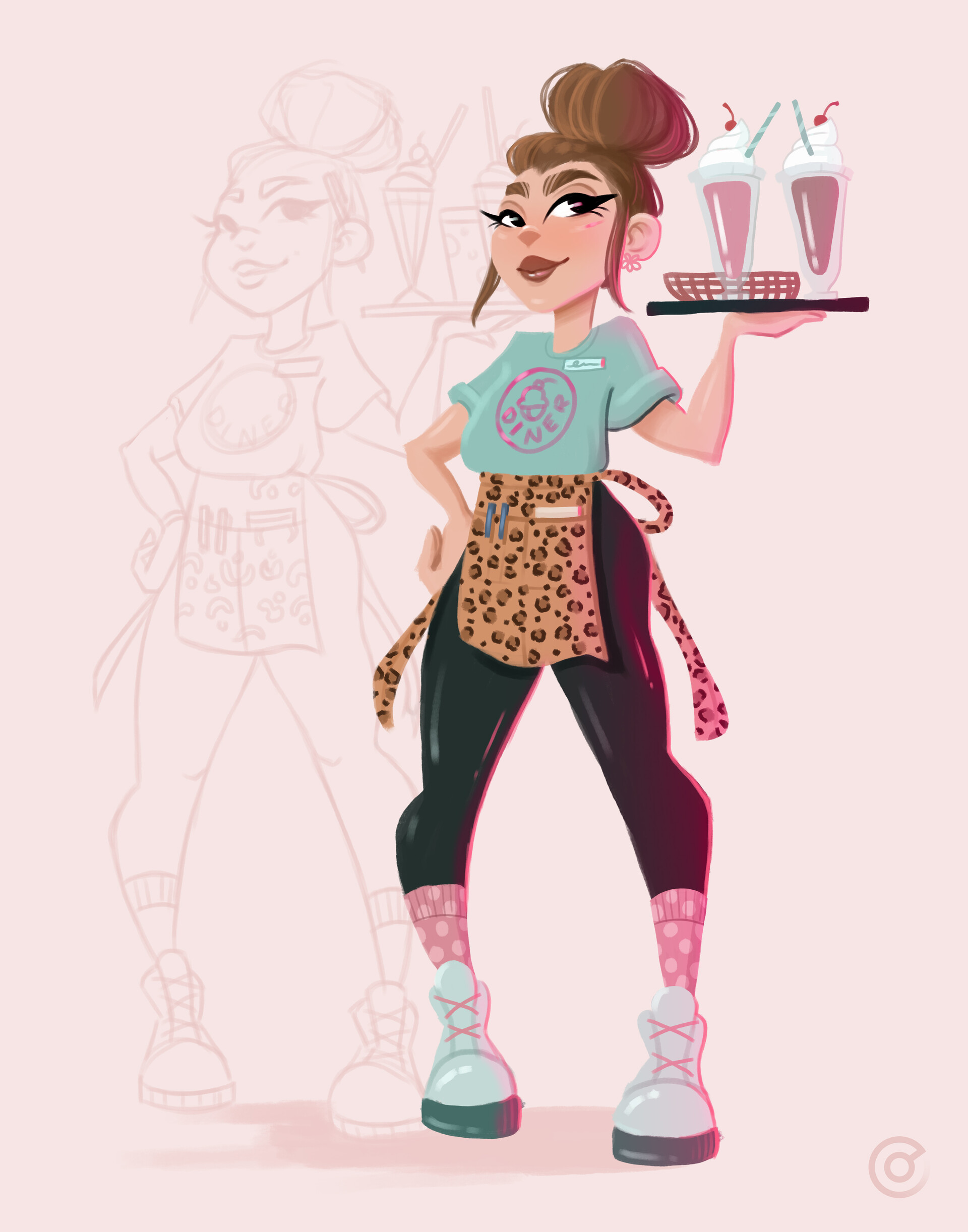 ArtStation Diner Girl Character Design