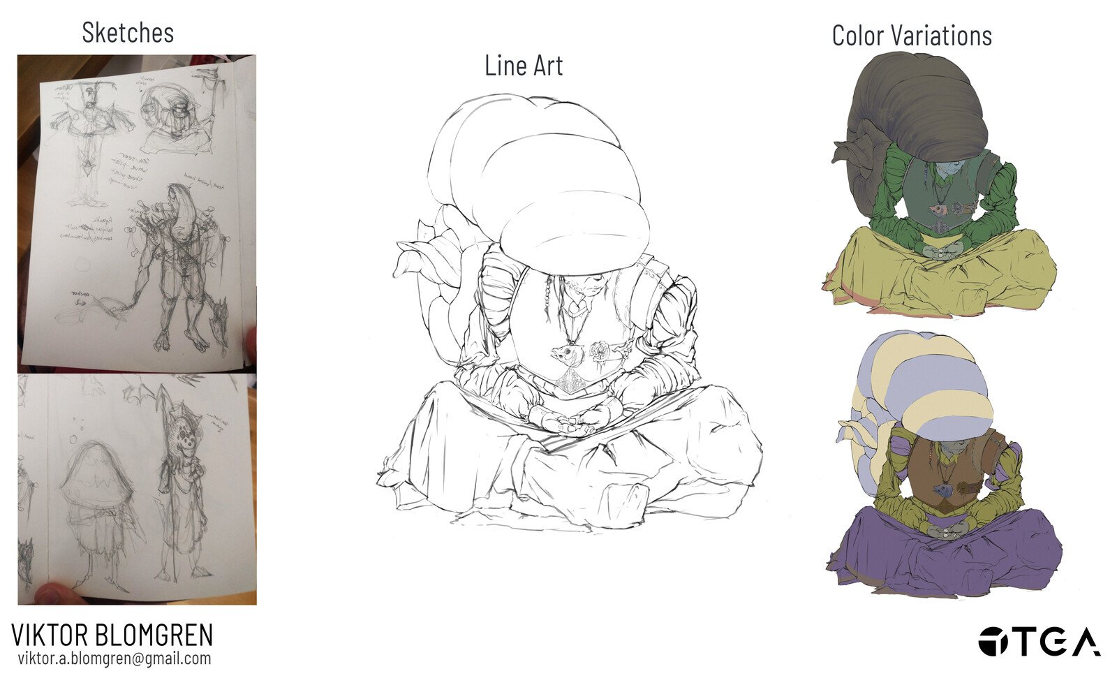 Sketches, Line Art and Color Variation