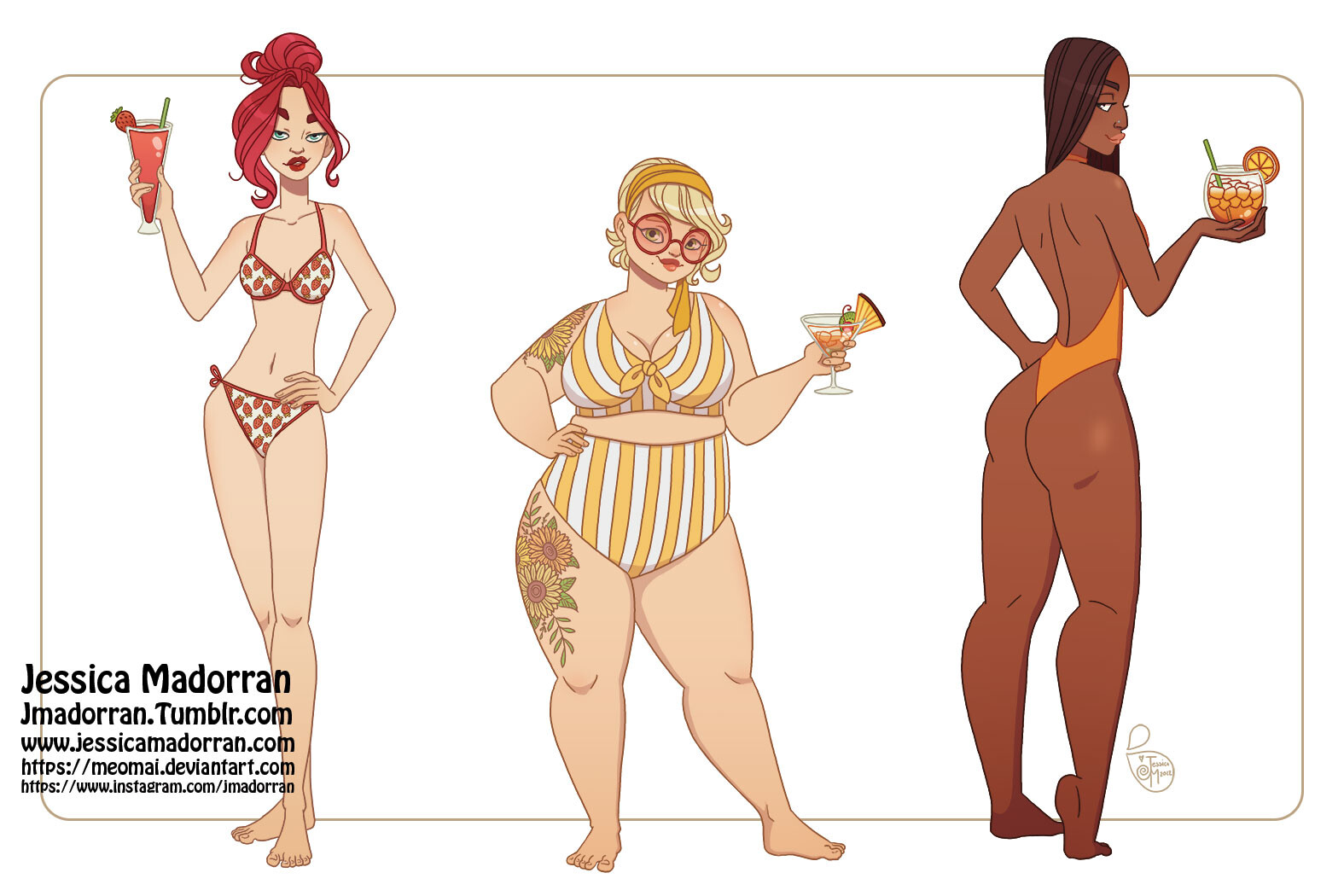 Character Design - Swimsuit Character Line Up