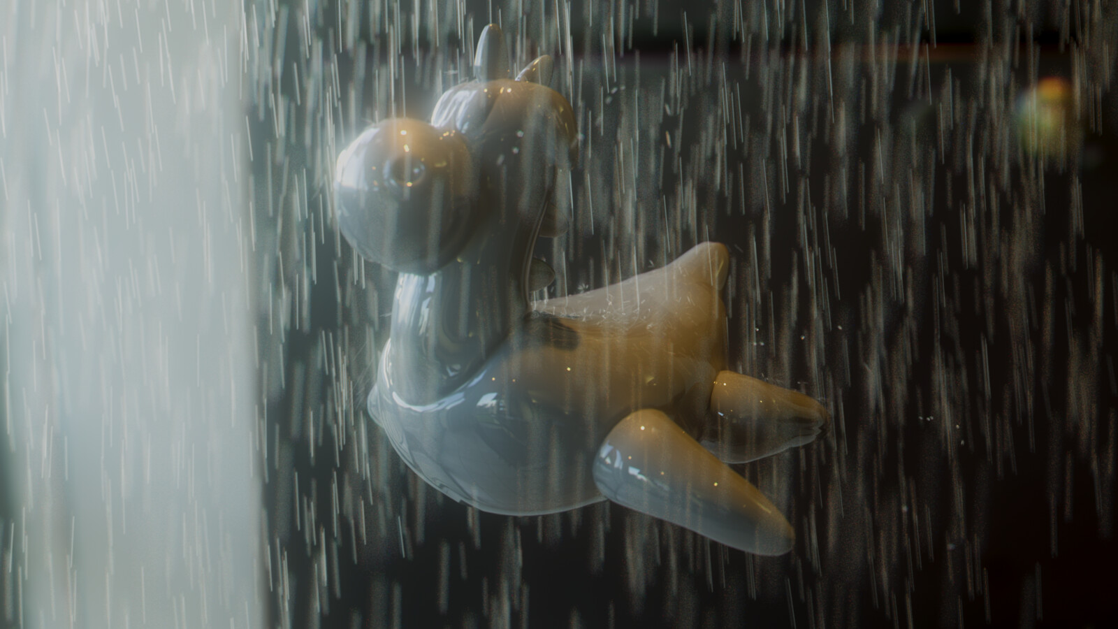 learning some houdini basics, tried to do rain