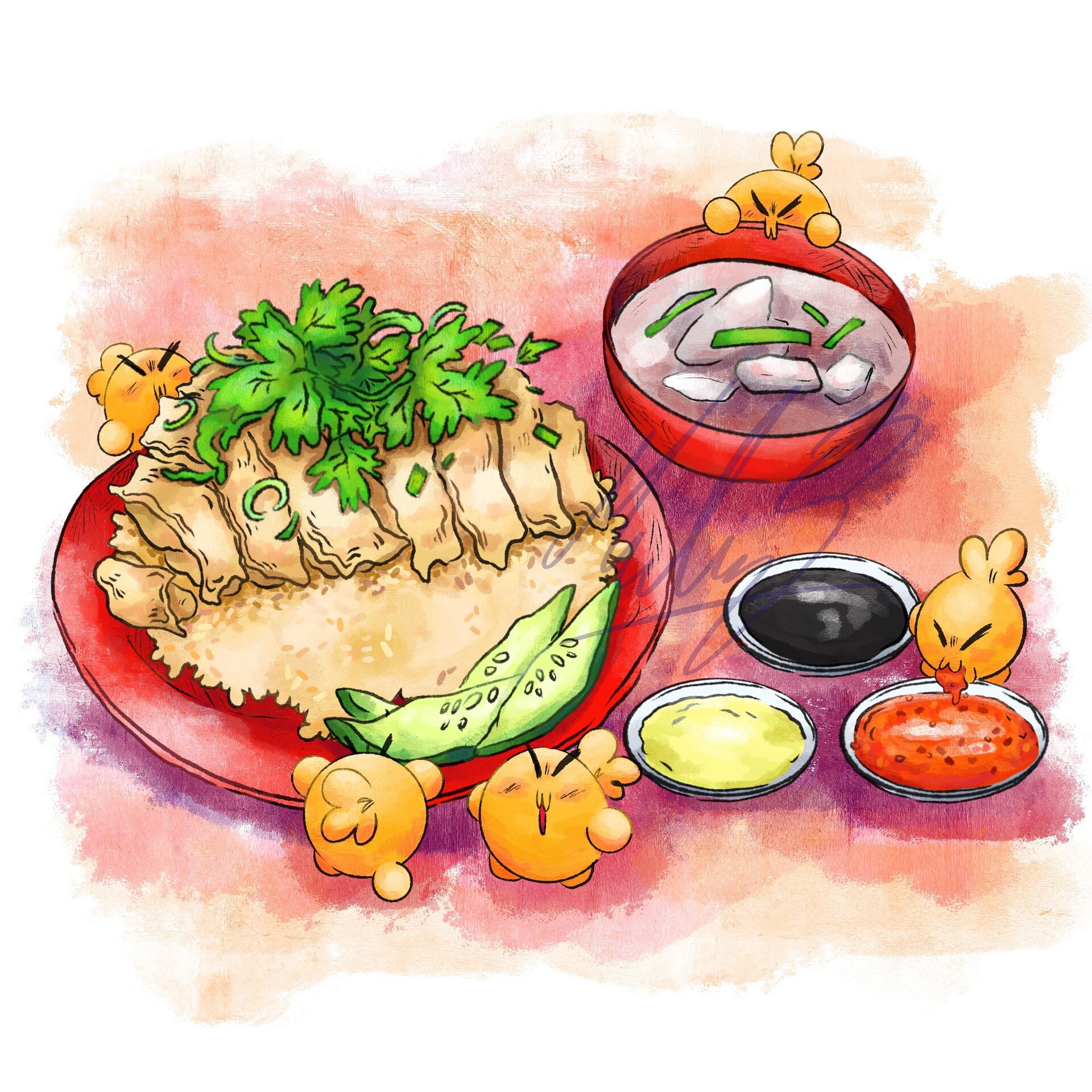 ArtStation - Chicken rice 🍚 🍗