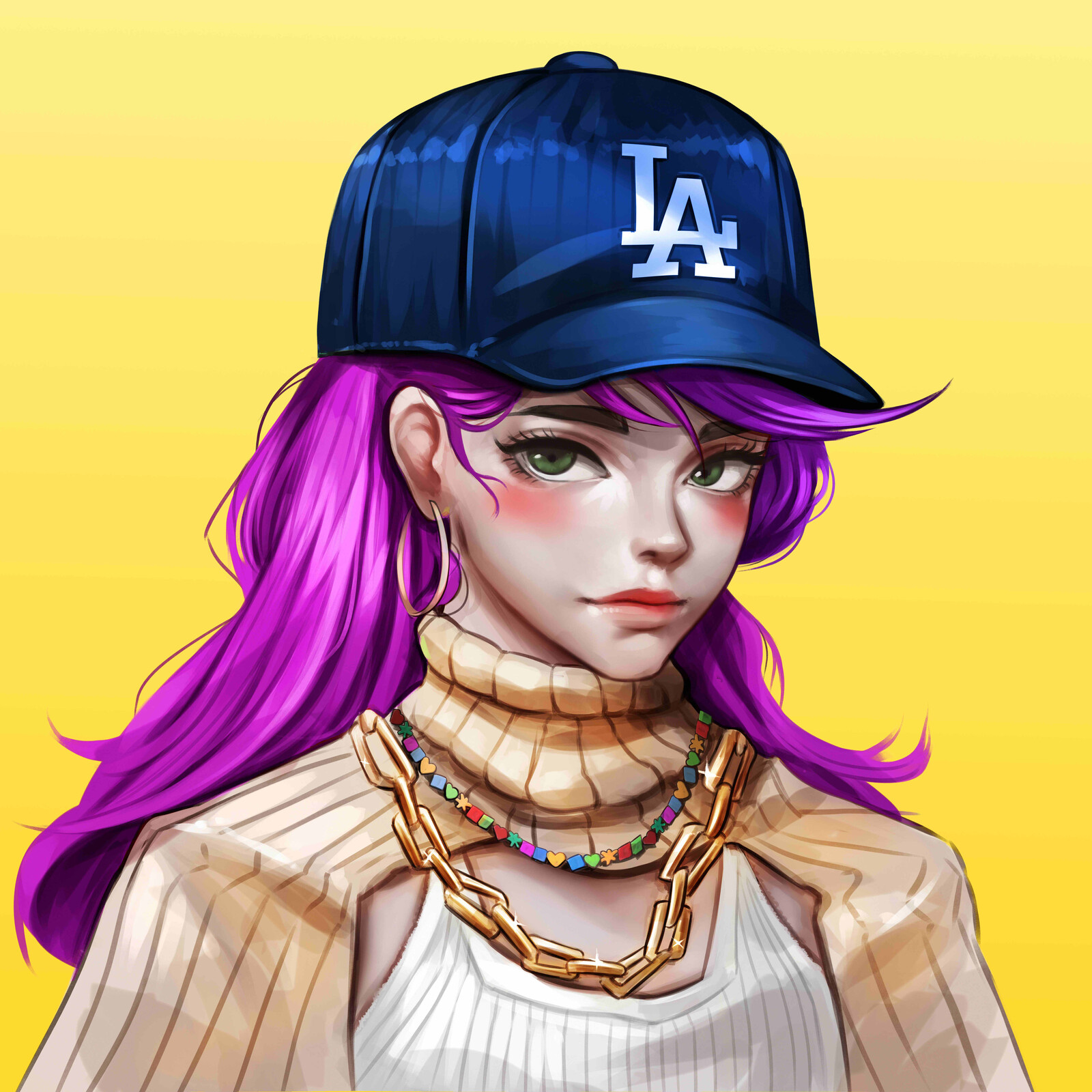 Female Character 1, Violet Hairstyle