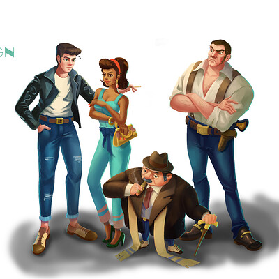 characters for a small story of a mafia family