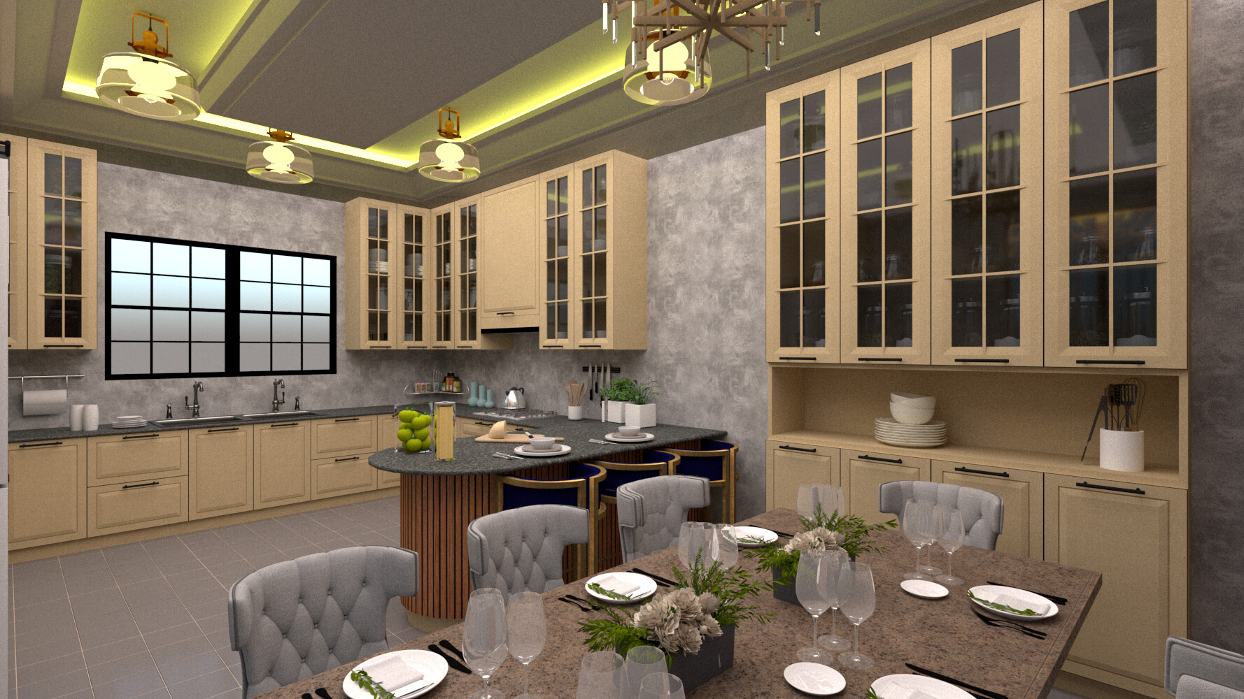 ArtStation CLASSIC KITCHEN + DINNING ROOM DESIGN