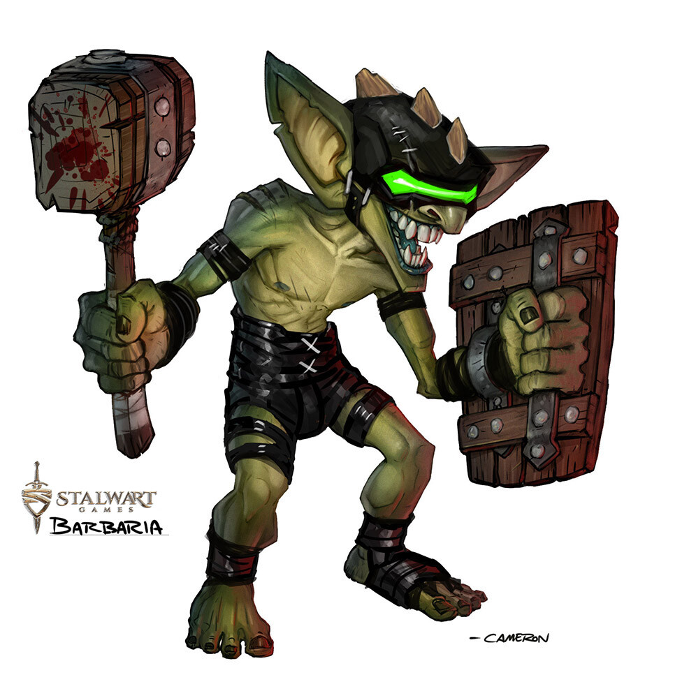 Cameron Scott Davis - Goblin - enemy and hero designs for Barbaria VR game