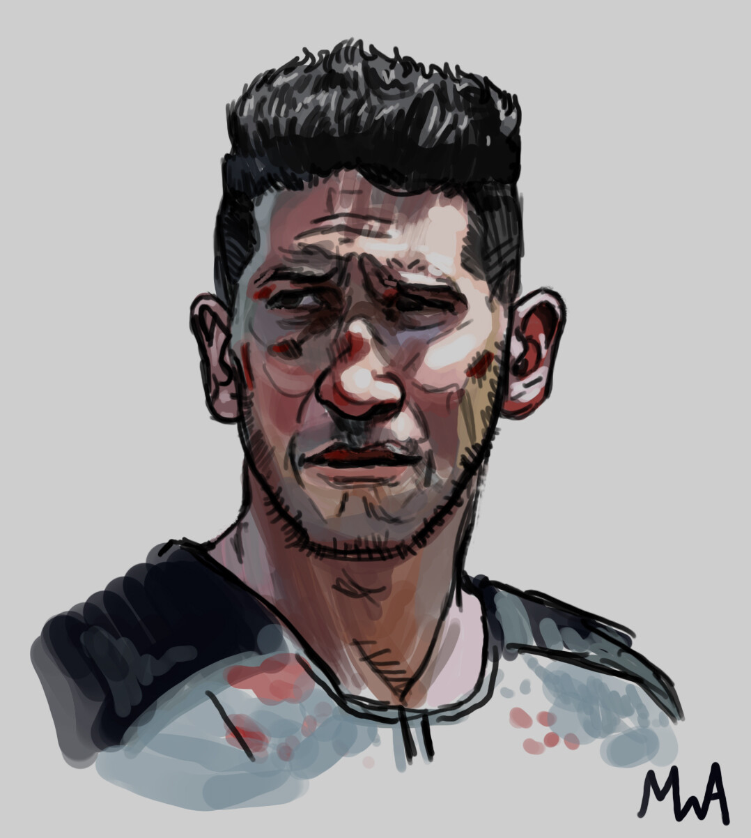 A fast sketch of Jon Bernthal's Punisher.