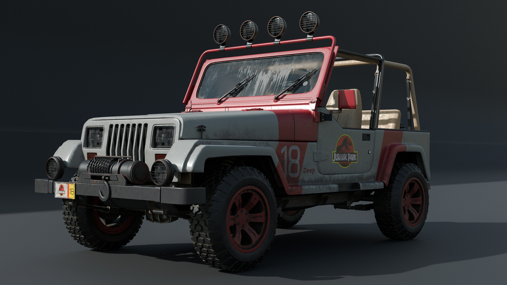 ArtStation - Jeep Wrangler 1992 Jurassic Park