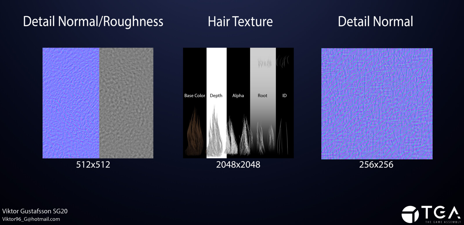 this is the detail normal maps i used with one having a roughness that works with it, i used it for my skin shaders for both face and the body.
And my Hair/furr textures i did in Maya with Xgen and renderd it out in Arnold.
