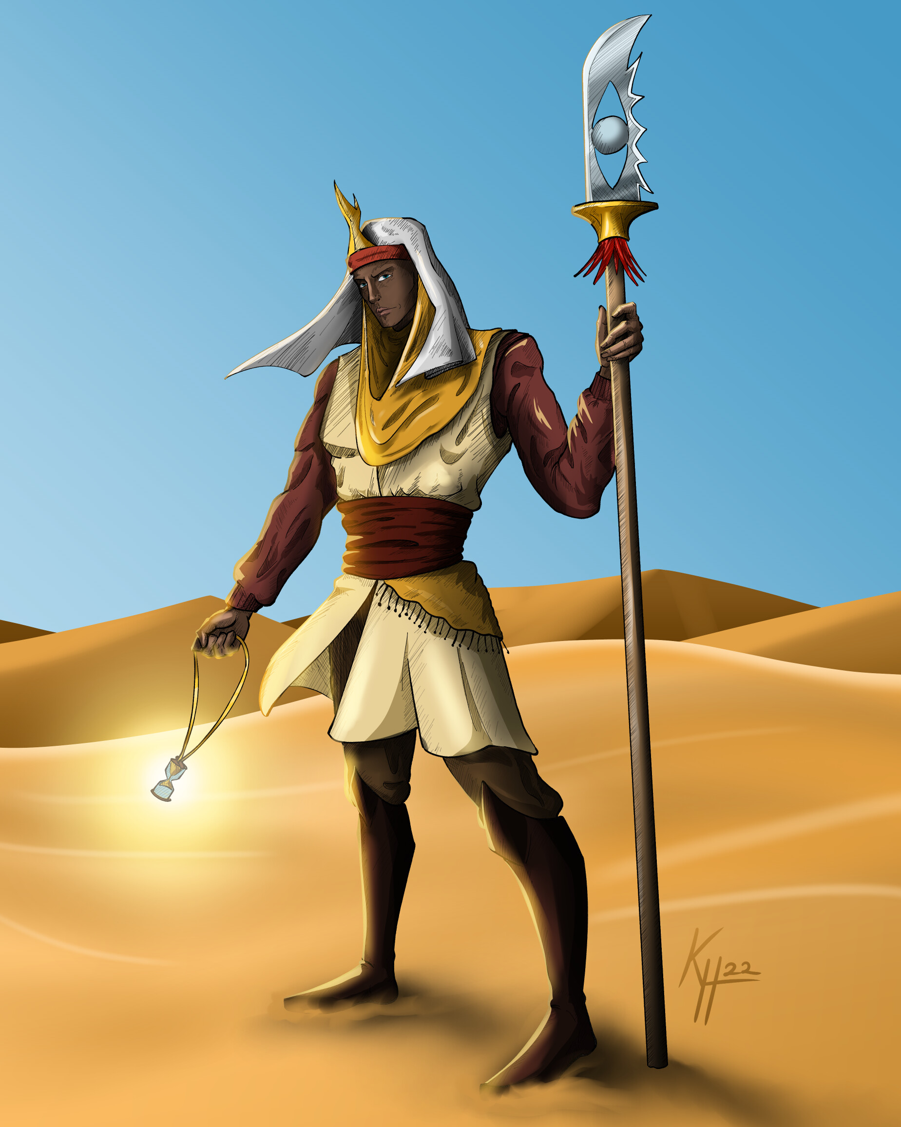 ArtStation D&D Character: Desert Cleric with Glaive