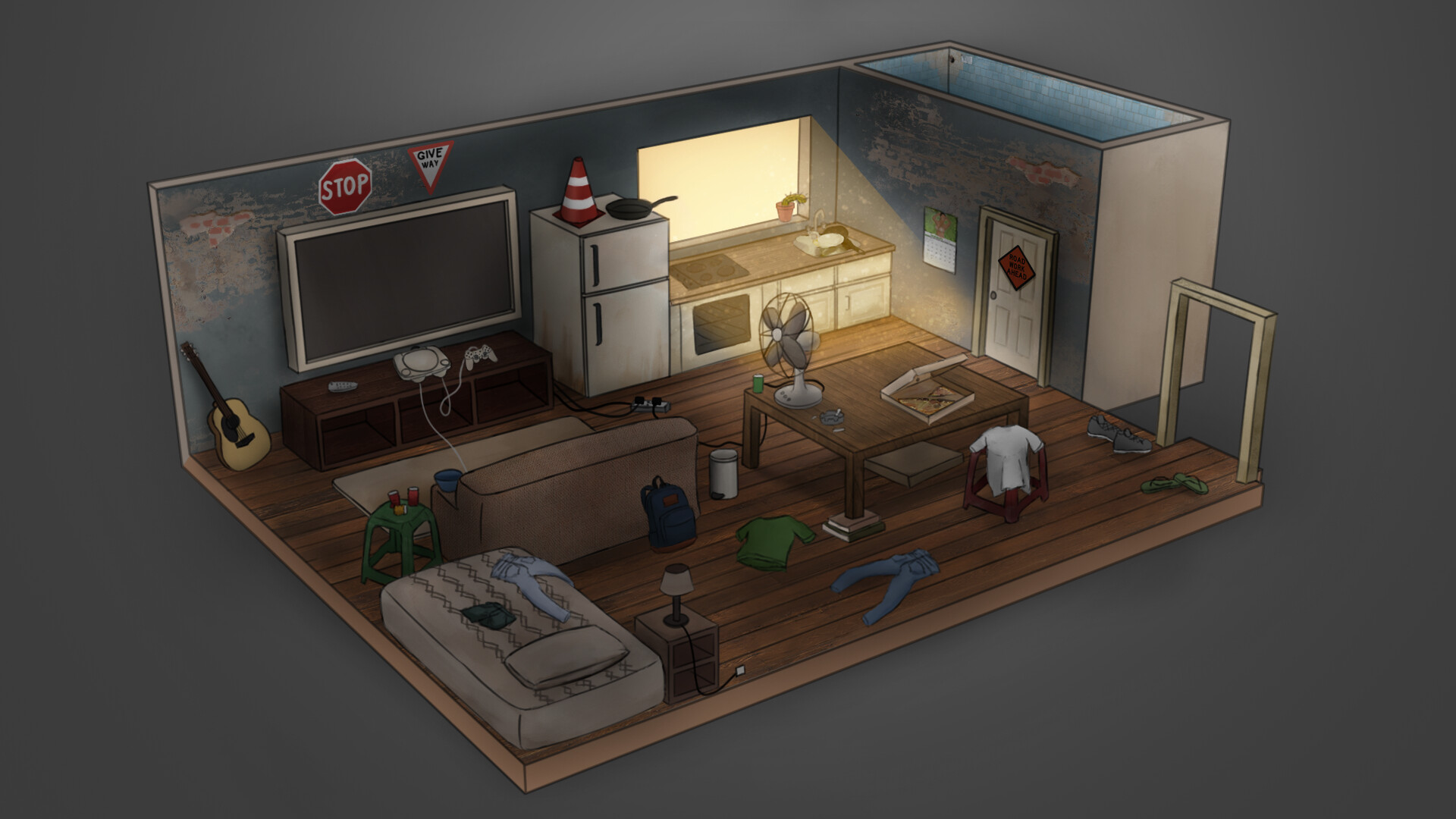 ArtStation Messy Apartment Concept Art