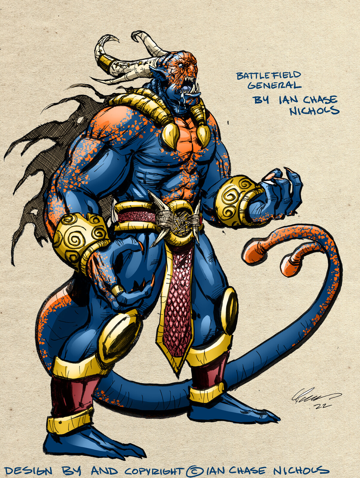 Sometimes it's just fun to draw a large monster-warrior with a twinge of vanity.
© Ian Chase Nichols