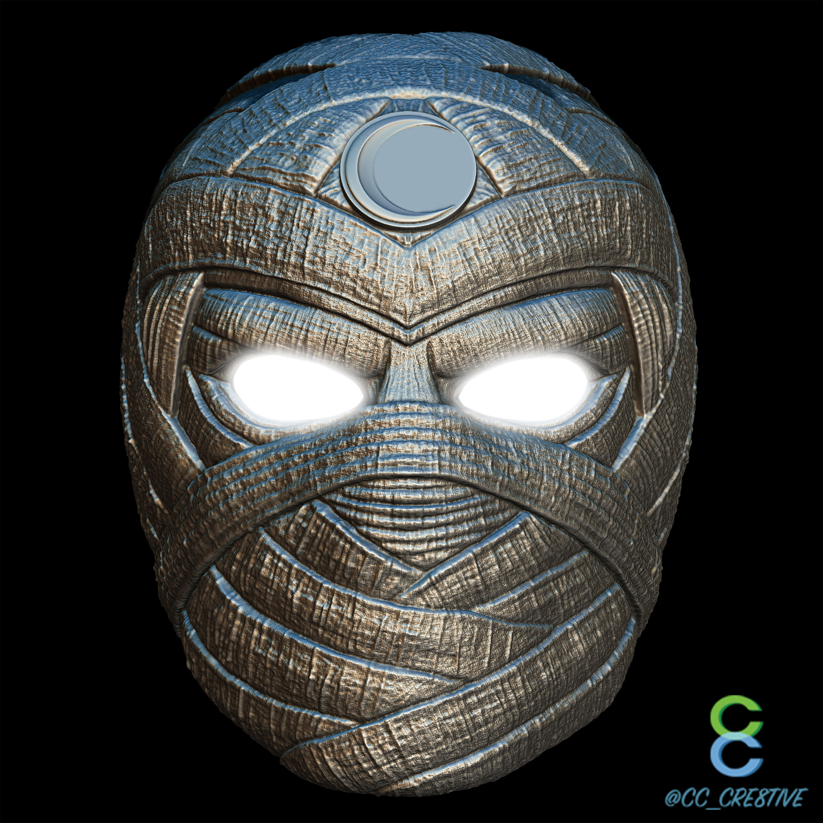 ArtStation - Moon Knight 3D Mask digital sculpture. Marvel/Disney Fan Art 3D  Print Cosplay Helmet/Mask