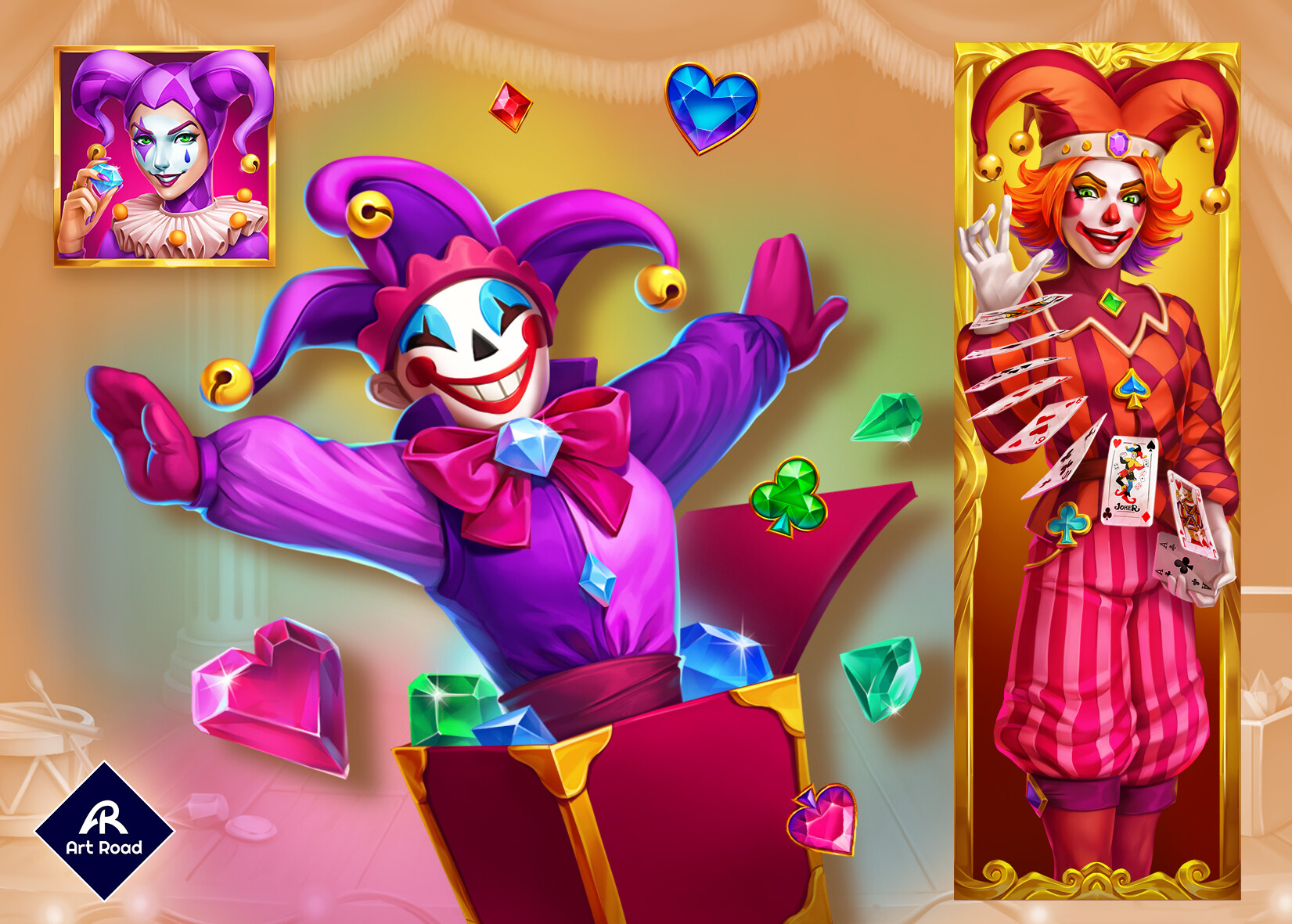 ArtStation Joker. Set of game icons and characters