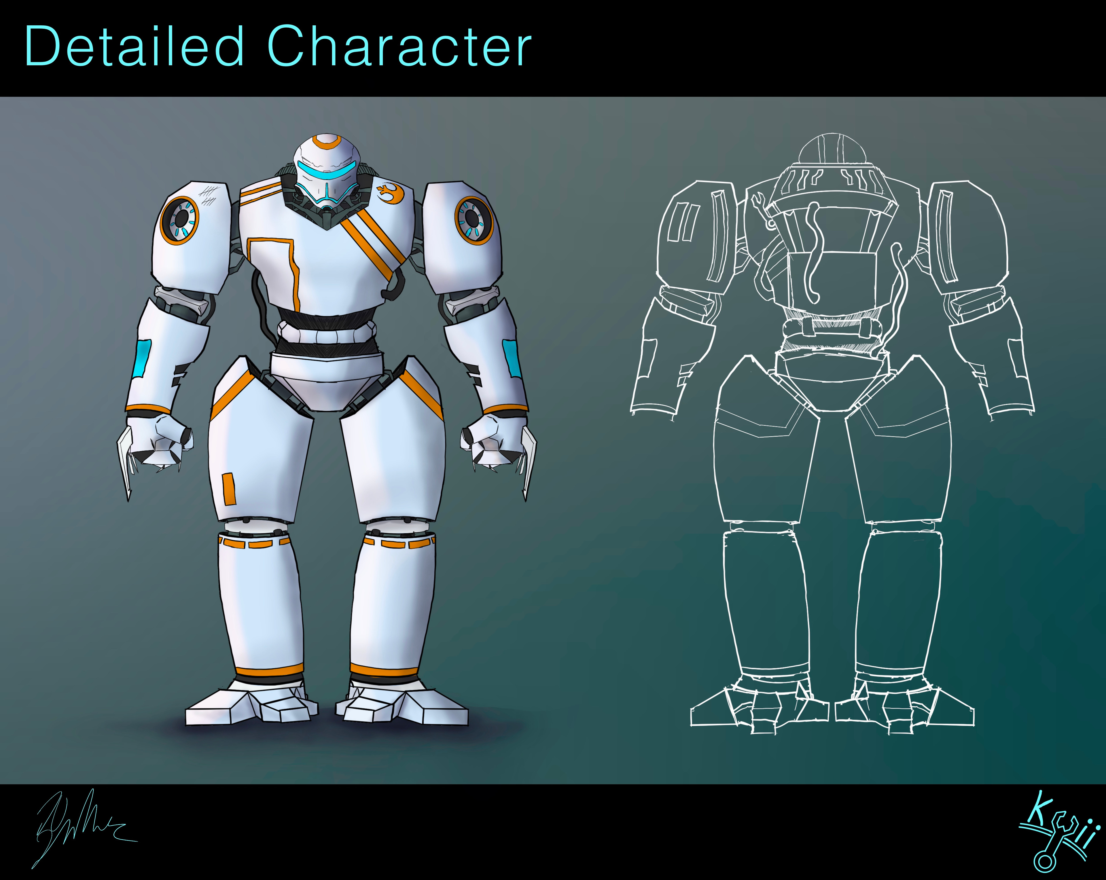 Standing about 8 feet tall and weighing over 1000 lbs. Pix is a fearsome foe to be dealt with. His high armor plating and fierce brawling skills make him a menace on the battlefield. 